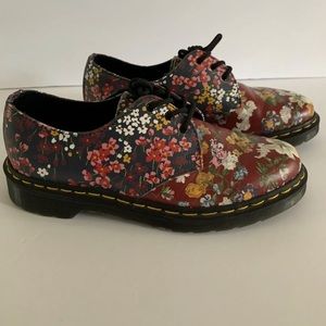 Dr. Doc Martens 1461 Floral Clash Oxford Navy & Red US 9 Pre-owned
